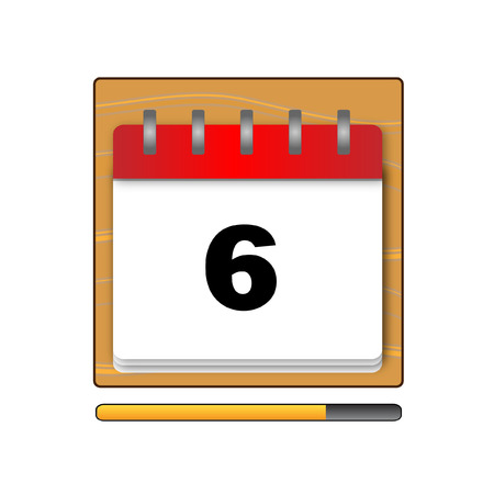 On the sixth day in the calendar vectorのイラスト素材
