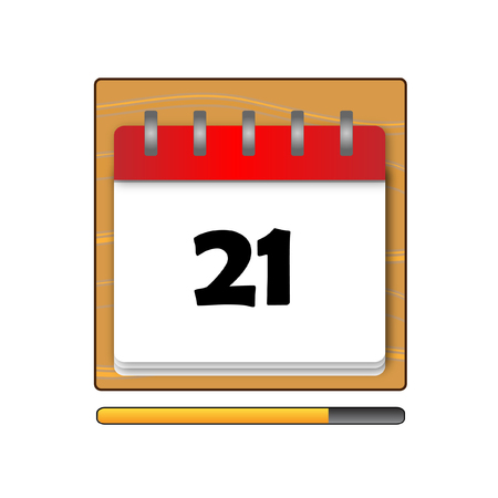 The Twenty-one days on the calendarのイラスト素材