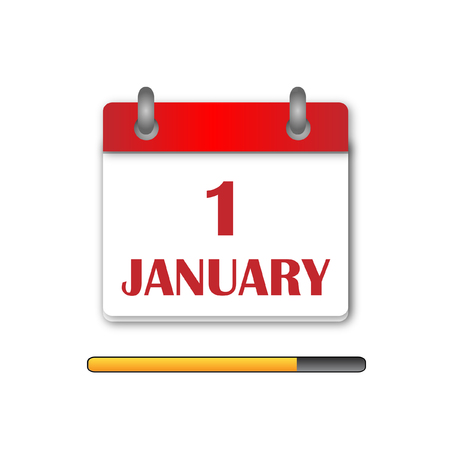The first day Newyear Day Calendar Icon vectorのイラスト素材