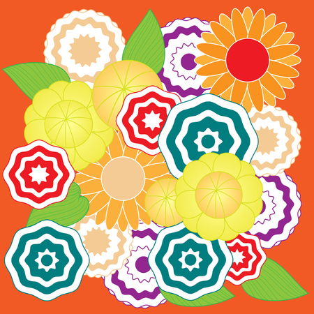 Springtime colorful flower  pattern vectorのイラスト素材