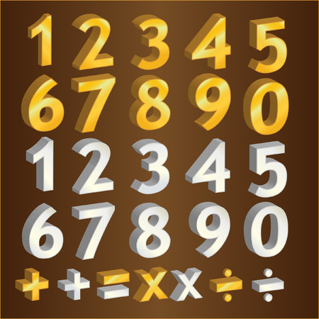 Gold number and silver number design vectorのイラスト素材
