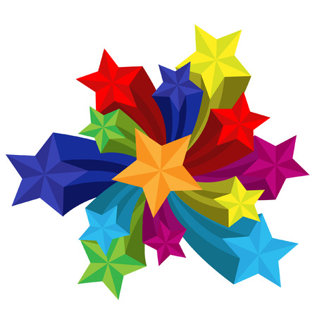 Stars with Fireworks vectorのイラスト素材