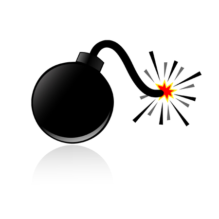 Bomb and shadow vectorのイラスト素材