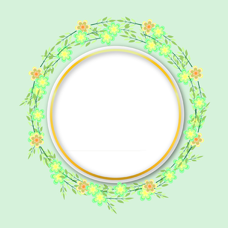 Flower with circleのイラスト素材