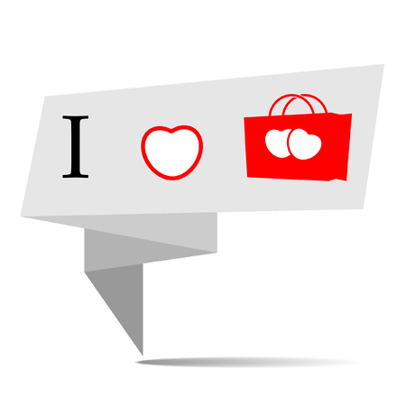 Banner i love shopping vectorのイラスト素材