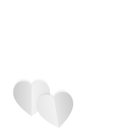 Paper white hearts backgroundのイラスト素材