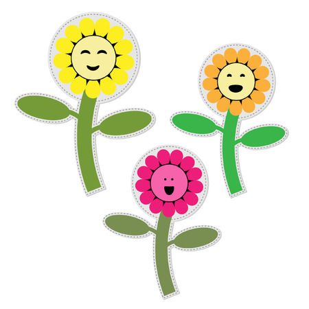 Cute flower garden isolated icon vectorのイラスト素材