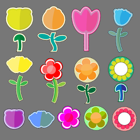 Cute flowers icon vectorのイラスト素材