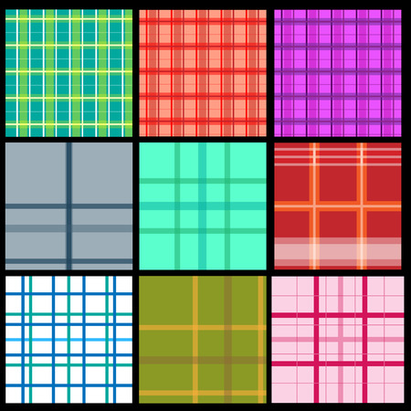 Collection of plaid patternsのイラスト素材