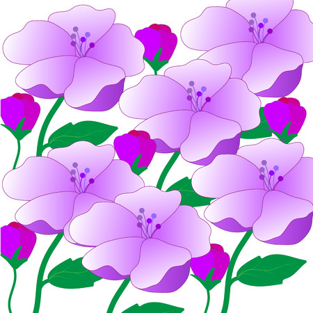 Flower pattern in violetのイラスト素材