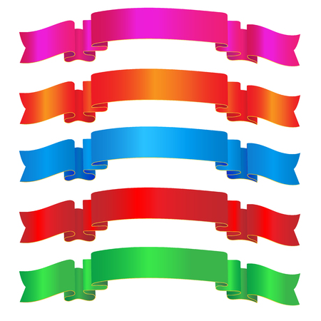 Colorful sparkling ribbonのイラスト素材