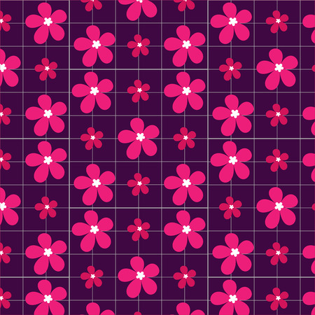 Pink flowers on a purple backgroundのイラスト素材