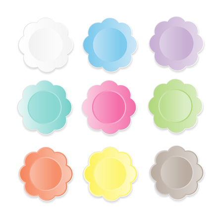 Colorful paper flower banner on white background vector illustrationのイラスト素材