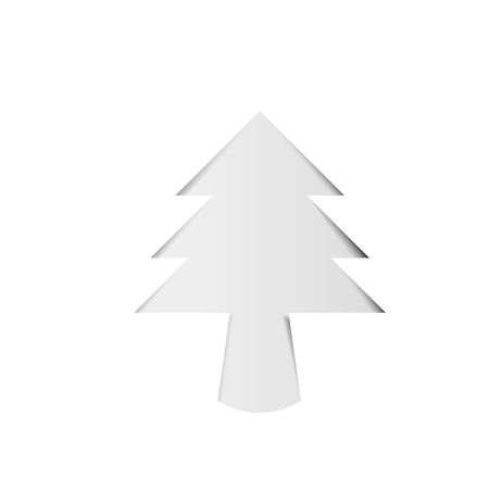Christmas tree white paper with shadowのイラスト素材