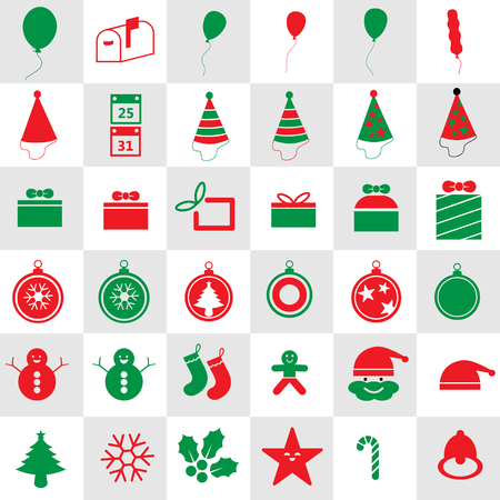 Christmas iconsの写真素材