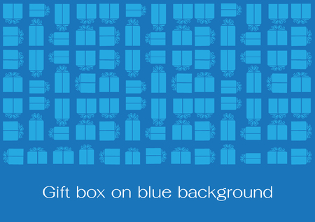 Gift box on blue backgroundのイラスト素材