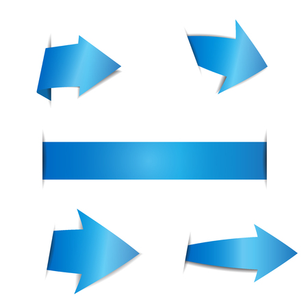 Blue arrow stickers on white backgroundのイラスト素材