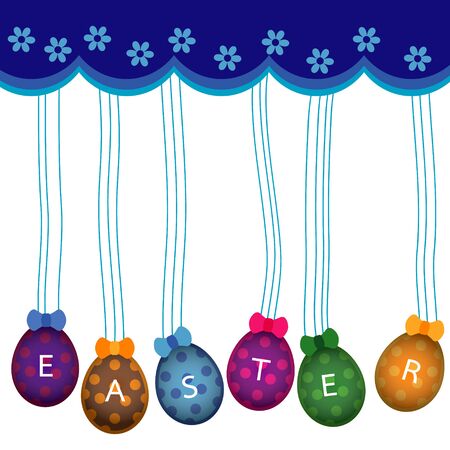 Colorful easter eggs backgroundのイラスト素材
