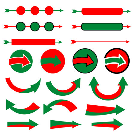 Christmas arrow icon set on white backgroundのイラスト素材