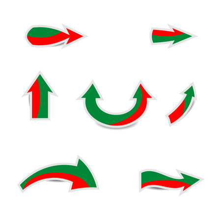 christmas arrow with shadow on white backgroundのイラスト素材