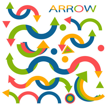 Set for various design arrows on white backgroundのイラスト素材