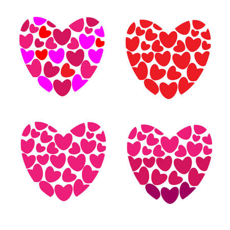 Many hearts in one heart on white backgroundのイラスト素材