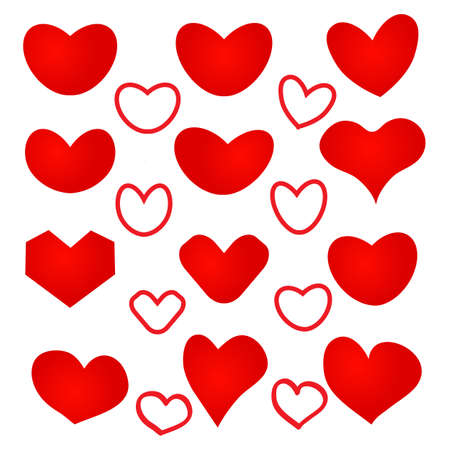 Heart shaped pattern on white backgroundのイラスト素材