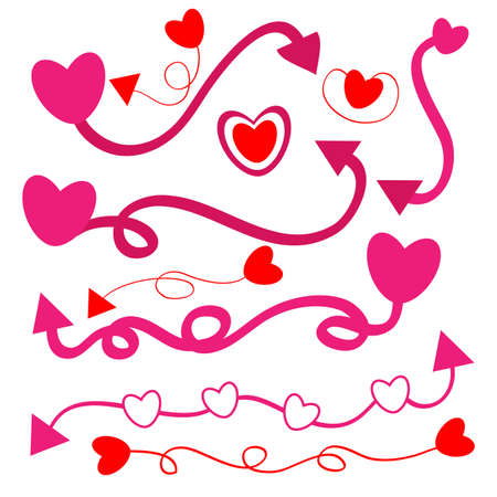 Heart with arrow and line on white backgroundのイラスト素材