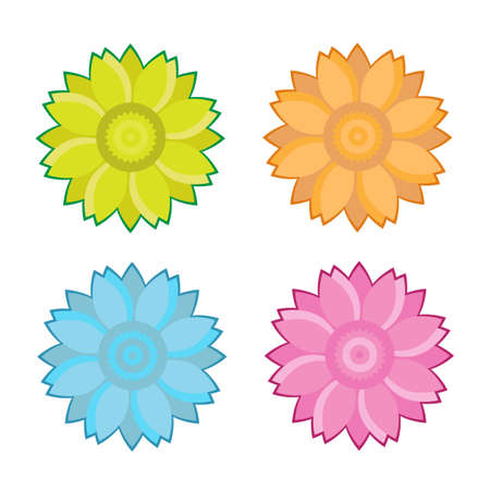 Retro flower on white backgroundのイラスト素材