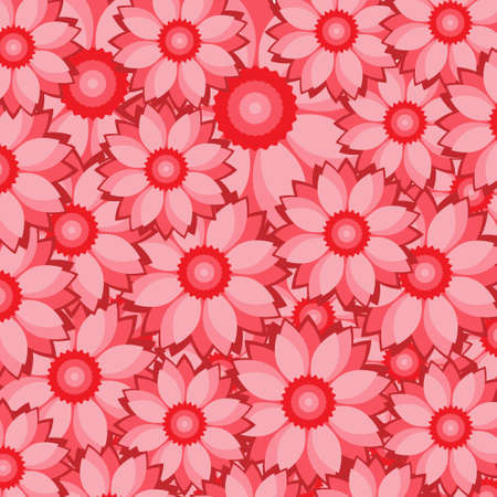 Red flower pattern with overlapping petalsのイラスト素材