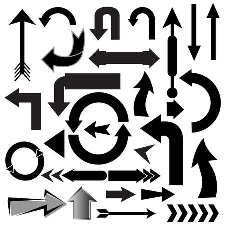 Set of black arrow on white backgroundのイラスト素材