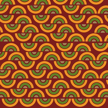 Circle pattern alternating vintage patternのイラスト素材