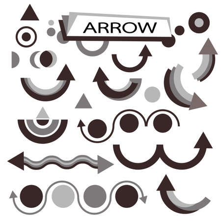 Set for various design black arrowsのイラスト素材