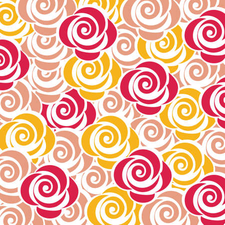 The rose flowers are stacked on top of each otherのイラスト素材
