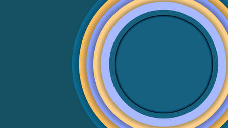 Overlapping blue circle paper backgroundの写真素材