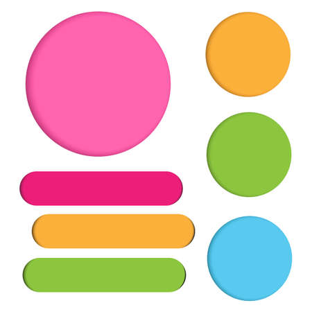 Bright colored paper circles with shadowsの写真素材