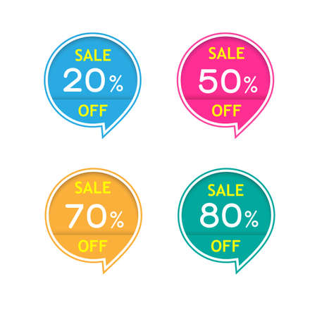 Colorful sale discount percentage labelの写真素材
