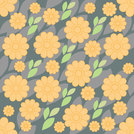 Retro orange flower overlapping petalsのイラスト素材