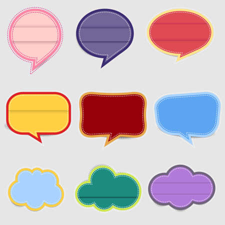 Set of speech labels with vintage colorsのイラスト素材