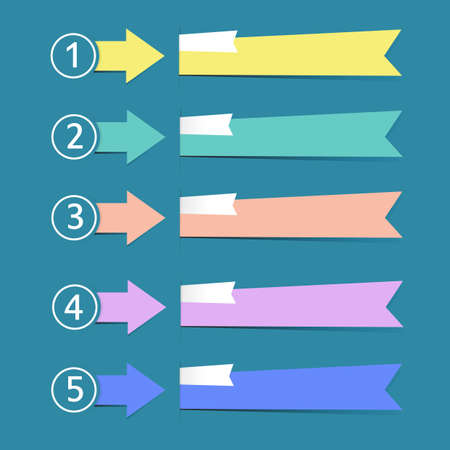 Number banner with bright colored arrowsのイラスト素材