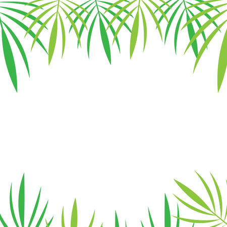 White background with hanging leavesのイラスト素材