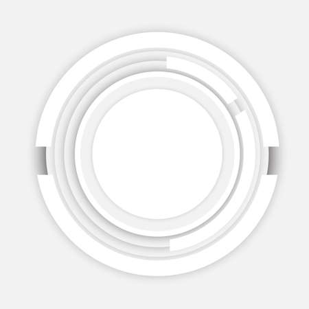 White paper circles stacked with shadowsの写真素材