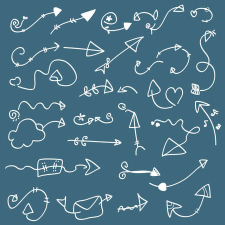 Hand drawn vintage arrow setのイラスト素材