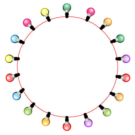 Christmas and New Year bulbs in a circleのイラスト素材