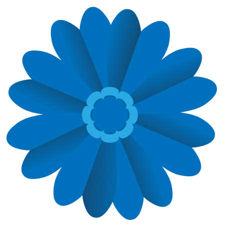 Blue origami flowers on a white backgroundのイラスト素材