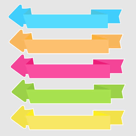 Colorful sticker arrow head banner ribbonのイラスト素材