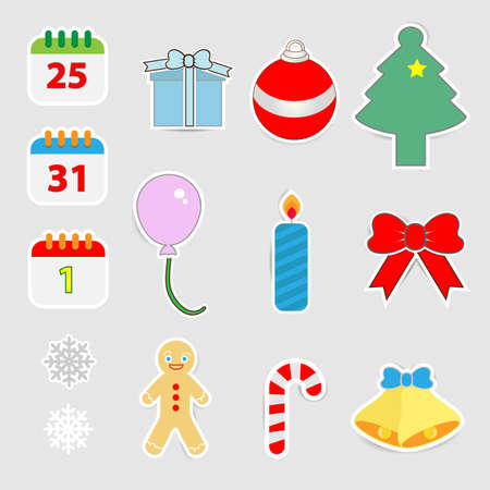 New Year  Party Decoration Iconのイラスト素材