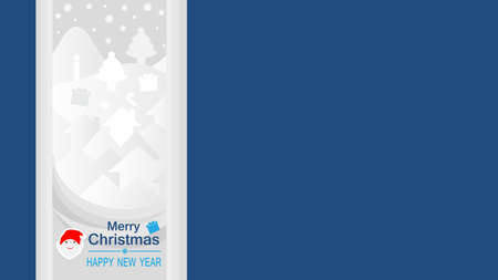 Christmas and happy new year card on blue backgroundのイラスト素材
