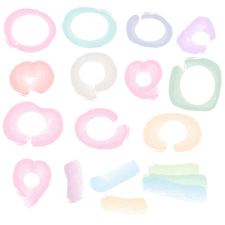 Watercolor brush strokes in various stylesのイラスト素材