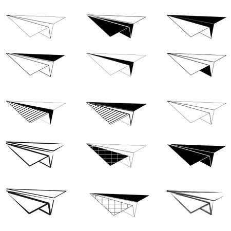 Paper airplane icon on white backgroundのイラスト素材